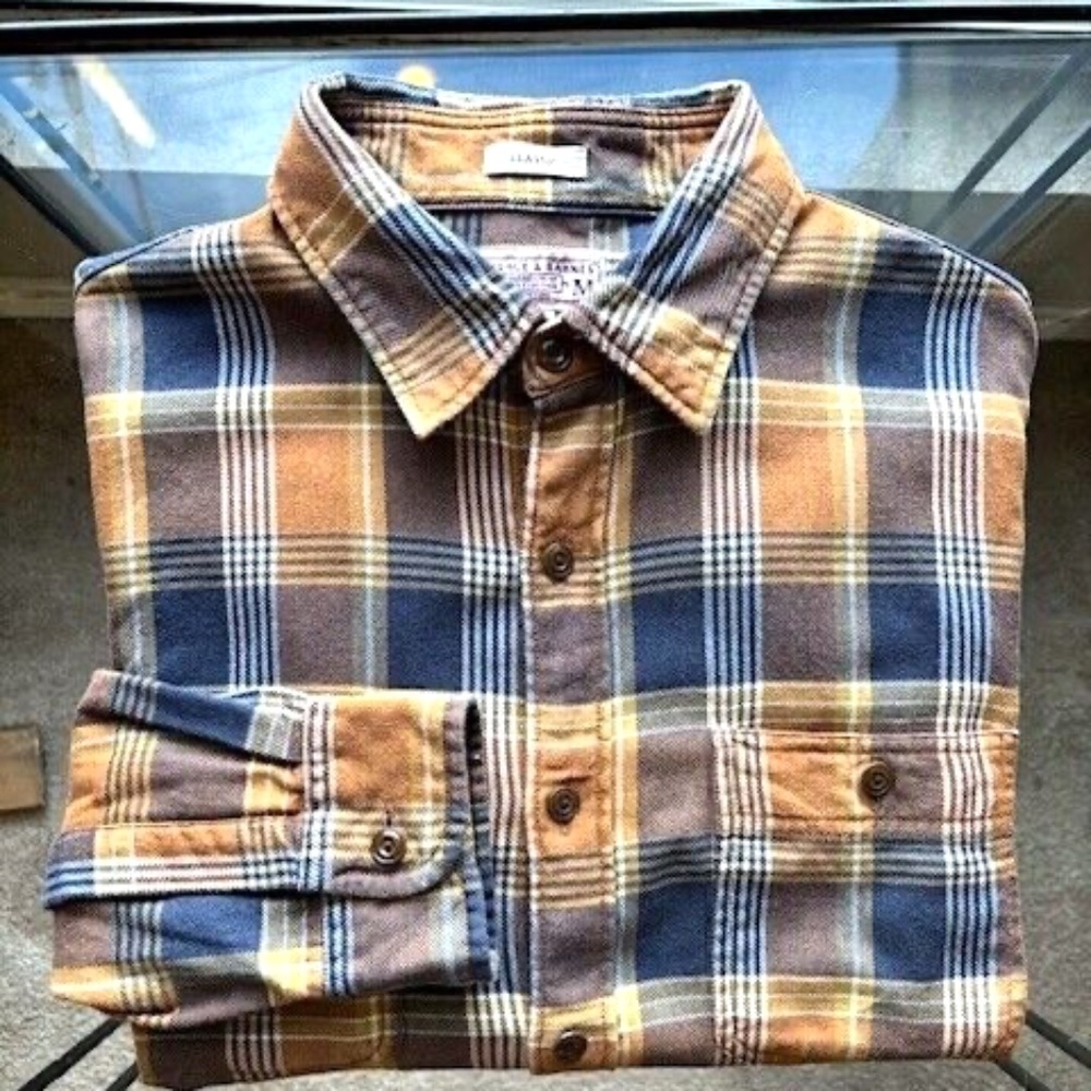 WALLACE & BARNES X J CREW Heritage Plaid Flannel Shirt NWOT/sz L